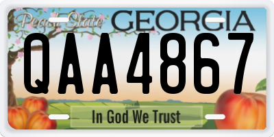 GA license plate QAA4867