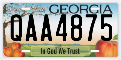 GA license plate QAA4875