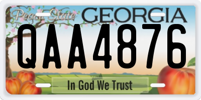 GA license plate QAA4876