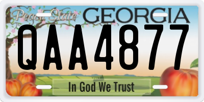 GA license plate QAA4877