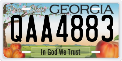 GA license plate QAA4883