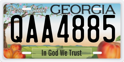 GA license plate QAA4885