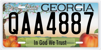 GA license plate QAA4887