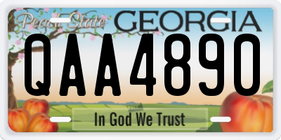 GA license plate QAA4890