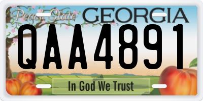 GA license plate QAA4891