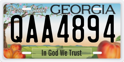GA license plate QAA4894