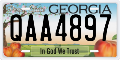 GA license plate QAA4897