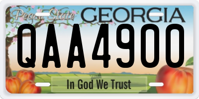 GA license plate QAA4900