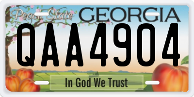 GA license plate QAA4904