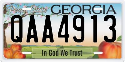 GA license plate QAA4913