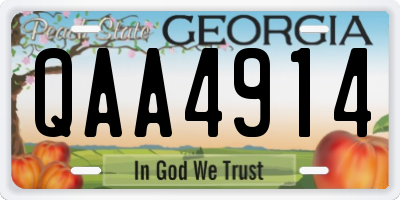 GA license plate QAA4914