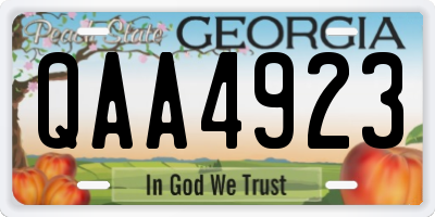 GA license plate QAA4923