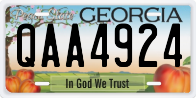 GA license plate QAA4924