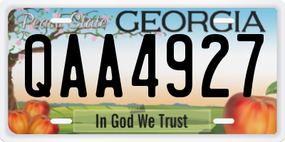 GA license plate QAA4927