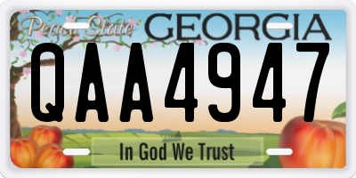 GA license plate QAA4947