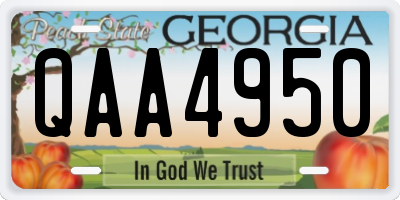GA license plate QAA4950