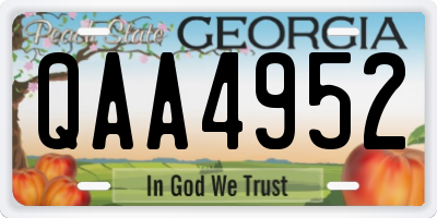 GA license plate QAA4952