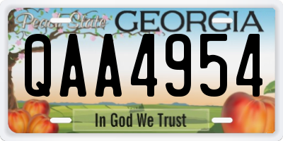 GA license plate QAA4954