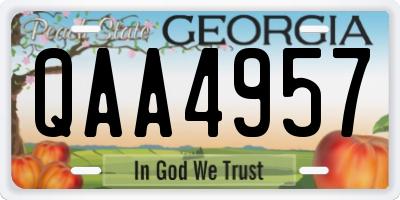 GA license plate QAA4957