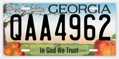 GA license plate QAA4962