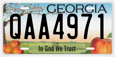 GA license plate QAA4971