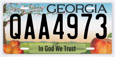 GA license plate QAA4973