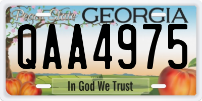 GA license plate QAA4975