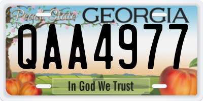 GA license plate QAA4977