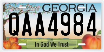 GA license plate QAA4984