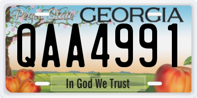 GA license plate QAA4991