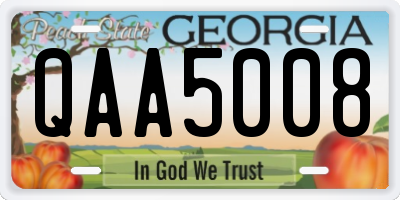 GA license plate QAA5008