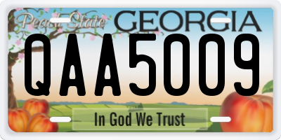 GA license plate QAA5009