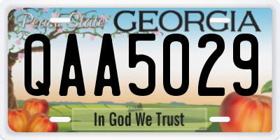 GA license plate QAA5029