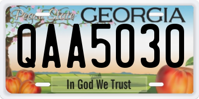 GA license plate QAA5030
