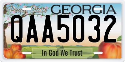 GA license plate QAA5032