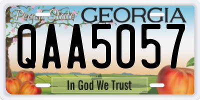 GA license plate QAA5057