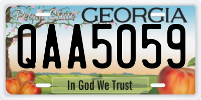 GA license plate QAA5059