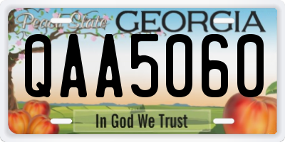 GA license plate QAA5060