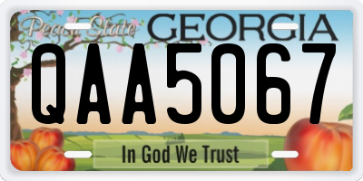 GA license plate QAA5067