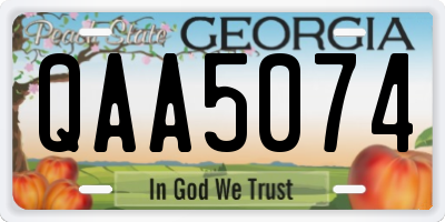 GA license plate QAA5074