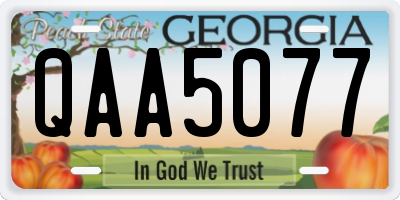 GA license plate QAA5077