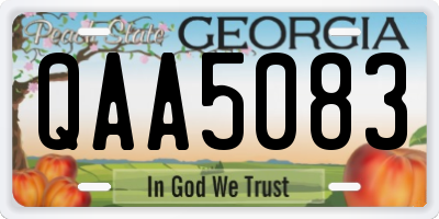 GA license plate QAA5083
