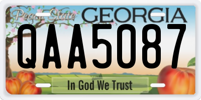 GA license plate QAA5087