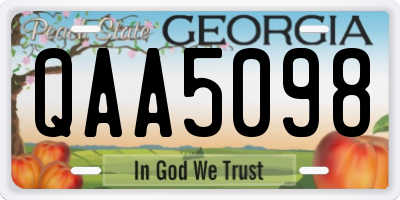 GA license plate QAA5098