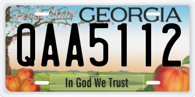 GA license plate QAA5112