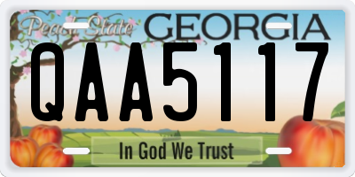 GA license plate QAA5117
