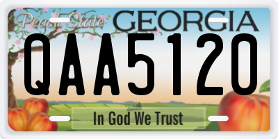 GA license plate QAA5120
