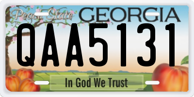 GA license plate QAA5131
