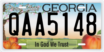 GA license plate QAA5148