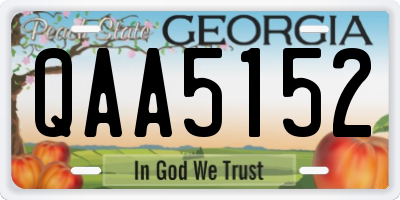 GA license plate QAA5152